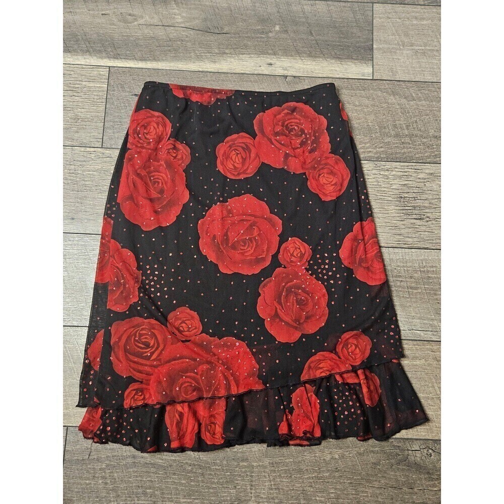 IZ Byer California Vintage Rose Ruffle Skirt - Picture 3 of 8